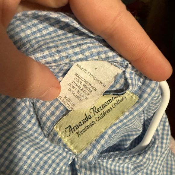 Smocked 4T Boys Easter Church Shirt Short Sleeve Rabbit Bunny Collar - Picture 3 of 3